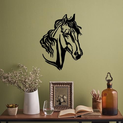 Hanah Home Stylish Black Decorative Metal Wall Accessory, 43 x 56 cm, 100% Metal, 1.5 mm Thickness, Easy Wall Mounting, Perfect for Modern Decor