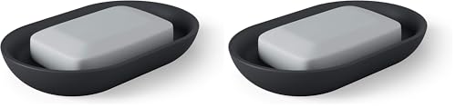 Umbra Soap Dish, Black,13.8 x 8.7 x 2.5 cm (Pack of 2)