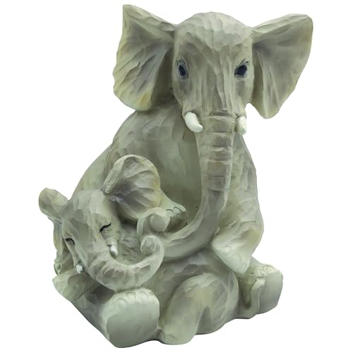 The Leonardo Collection Ellie & Family Cuddles Elephant Decor Figurine - Elegant Theme, Loving Design, Detailed Craftsmanship, Decorative Accent, Ideal for Home Decor, Heartfelt Gift