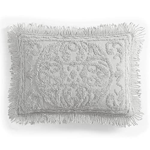 Beatrice Home Fashions Medallion Chenille Bedspread, King Sham, Gray