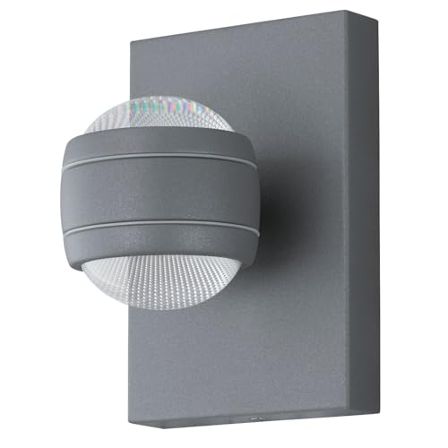 Eglo Outdoor Wall Light, Zinc-Plated Steel, Integriert, 4 W, Silver,One Size,94796