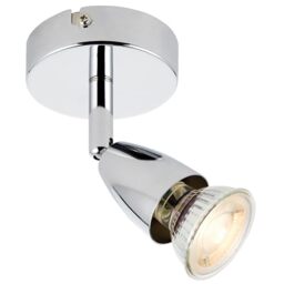 National Lighting Amalfi Single Decorative Chrome Plated Finish, GU10 LED, Compatible Adjustable Ceiling Light, Wall Spotlight