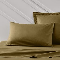 TODAY Essential Set of 2 Pillowcases 50 x 70 cm 100% Cotton Plain Bronze