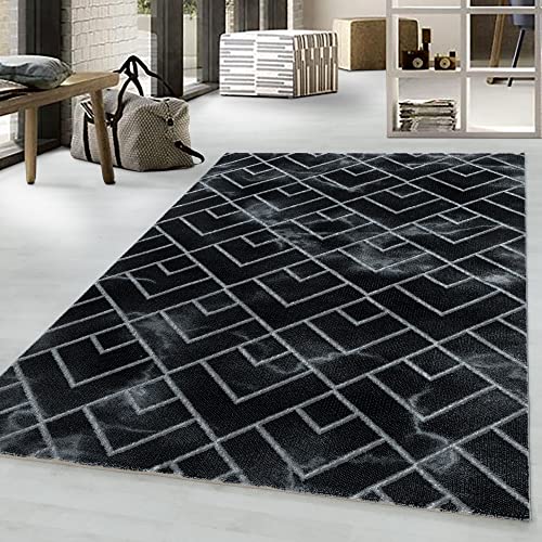 Flat Pile Short Pile Rug Marble Look Bedroom Living Room
