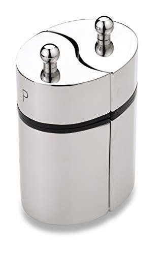 Grunwerg Complimates Mix & Match Interlocking Flavour Creators 2 Piece Pepper Mill & Salt Mill with Ceramic Gears, 18/8 Stainless Steel, Mirror Finish , 15cm