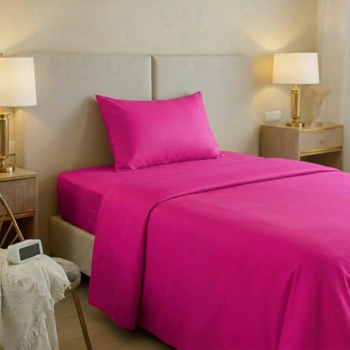 Jenny Ses??l Single Bed Sheet Set Cotton Made in Italy Fuchsia - Durable