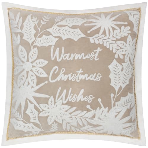 Paoletti Winter Warmest Wishes Cushion Cover (Natural - 50x50cm)