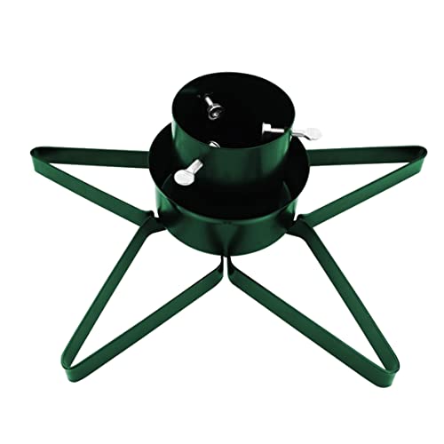The Christmas Workshop Star Shaped Christmas Tree Stand - Fill with Water, Fits Real Christmas Trees Up To 2.8M Tall & 9cm Diameter, Holds 0.9L of Water, Green