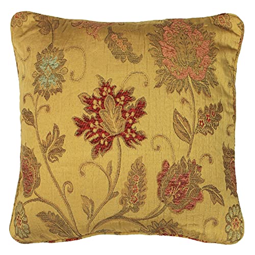 Paoletti Zurich Floral Jacquard Feather Rich Filled Cushion