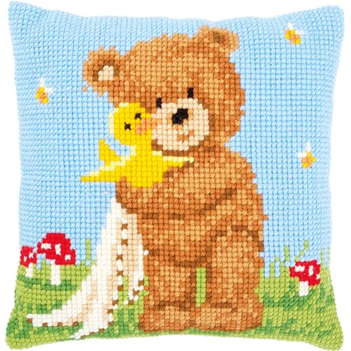 Cross Stitch Cushion Kit: Popcorn & Souffl?? the Duck