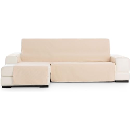 ECOMMERC3 - Left Normal Size Chaise Longue Sofa Cover ??? Easy Installation Chaise Longue Sofa Cover with Elastic Elastics Ochre Colour Compatible with Left or Right Chaise Longue Sofas