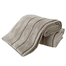 Lavish Home Luxury Cotton Towel Set- 2 Piece Bath Sheet Set Made From 100% Zero Twist Cotton- Quick Dry, Soft and Absorbent (Taupe/Black)