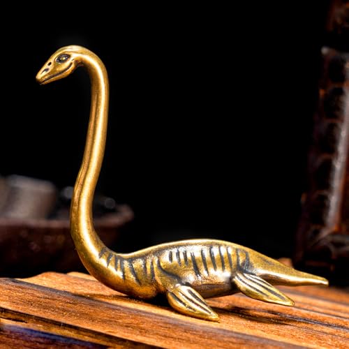 CHOVY 1PC Solid Brass Loch Ness Monster Figurine - Enigmatic Home Decor, Perfect Collectible Art Piece for Desk and Scene Decoration, Unique Craft for Mystical Vibes
