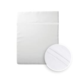 Pure Cotton Flat Sheet for 2 People - Flat Sheet 240 x 300 cm - 100% Cotton Sateen 200 Thread Count 120 g/m² Easy Iron - Soft, Oeko-Tex Certified - Silhouette - White/White