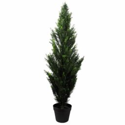 Leaf Design UK Black Artificial Cedar Cypress Topiary Tree Plastic 120cm Tall, 120 cm high