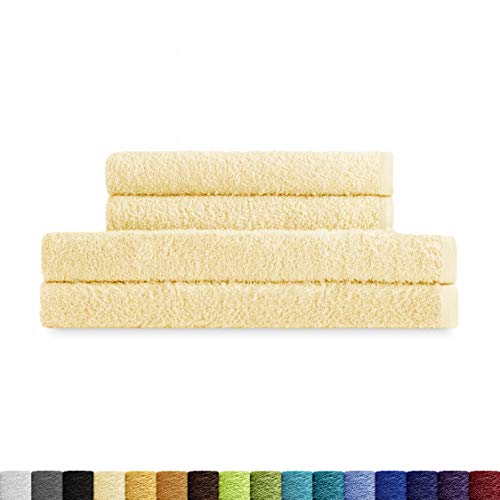 Eiffel Textile Sets of Terry Quality Towels 400 g, 100% Egyptian Cotton, Natural, 2 x Sheets 2 x Sinks, 4 Pieces