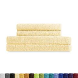Eiffel Textile Sets of Terry Quality Towels 400 g, 100% Egyptian Cotton, Natural, 2 x Sheets 2 x Sinks, 4 Pieces
