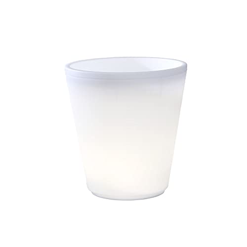 Konstsmide Garden Lights Assisi Low Voltage LED Outdoor Landscape Illuminated Large Plant Pot / 12 LED/Plastic / IP44 / White Outside Light White