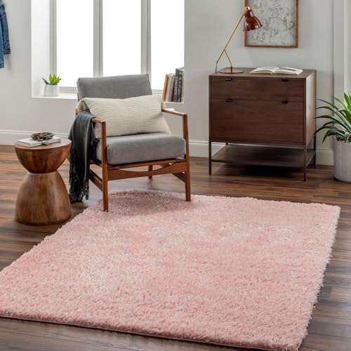 Livabliss Soso Shaggy Berber Carpet 120x180 cm, Living Room & Bedroom, Soft Plush Thick Pile, Neutral Boho Fluffy Style, Easy Care, Light Pink