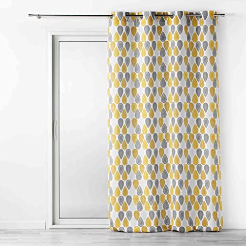 Douceur d'Intérieur Curtain 140 x 260 cm Yellow/White