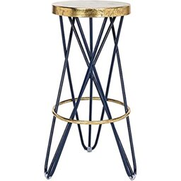SAFAVIEH Modern Bar & Counter Stool, in Navy and Gold