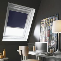 Madecostore Roof Roller Blind Compatible with Velux® – Dark Blue – L61 x H94 cm – Model M06 – Aluminium Frame