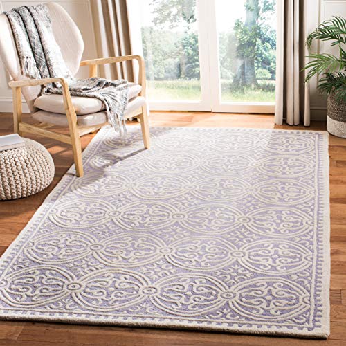 Safavieh Medallion Indoor Hand Tufted Rectangle Area Rug, Cambridge Collection, CAM123, in Lavender / Ivory, 152 X 244 cm for Living Room, Bedroom or Any Indoor Space