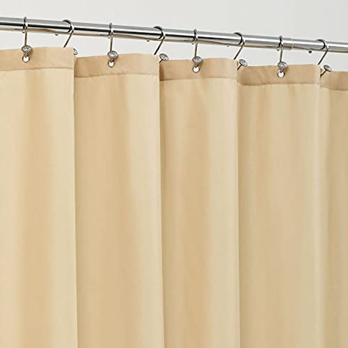 "ALYVIA SPRING Long Fabric Shower Curtain Liner Waterproof - 72"" W x 78"" L, Soft & Lightweight Long Shower Curtain with 3 Magnets, Machine Washable - 72x78, Khaki"