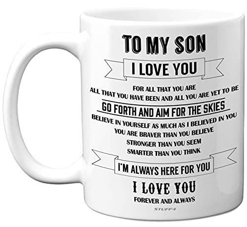 Stuff4 Son Mugs, Inspirational I Love You Mug - Gift from Mum and Dad, Birthday or Christmas Idea, 11oz Ceramic Dishwasher Microwave Safe, White
