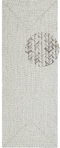 NORTHRUGS Trenzado Indoor & Outdoor Rug Weatherproof Easy Care Handmade Look for Indoor and Outdoor Use Woven Outdoor Rug Runner for Balcony, Patio, Living Room, Garden - Light Melange, 80 x 200 cm