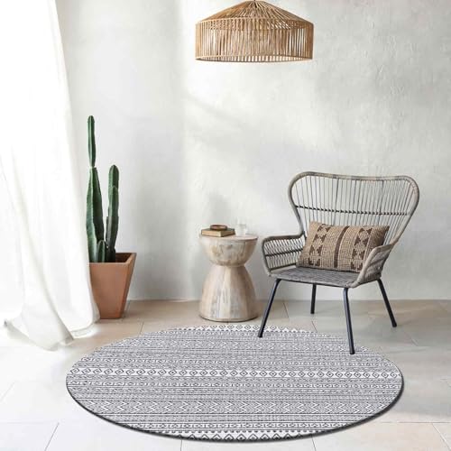 Livabliss Geometric Outdoor Rug - Indoor Outdoor Rug Round, Prague 160x160 cm - Patio Rugs, Decking, Outdoor Carpet - Boho Colourful Garden Rugs, Patterned, UV Weather, Stain Durable