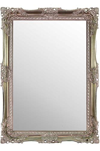 Large Extremely Ornate Designed Silver Wall Mirror 3ft7 X 2ft7 (109cm X 78cm)
