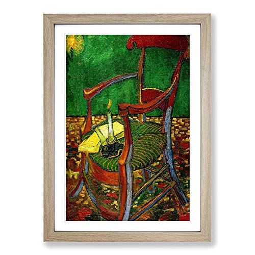 Vincent Van Gogh Gauguins Chair Framed Print - A2 Oak Framed Wall Art - Ready to Hang - Modern Historical Picture - Living Room Bedroom Lounge Office
