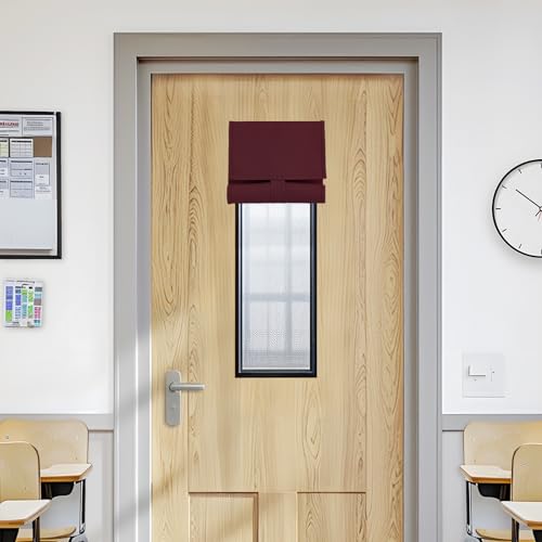 Vatge Classroom Door Window Cover, Small Door Curtains for Window, Privacy Screen for Classroom, 1 Panel, W8 x L36, Burgundy