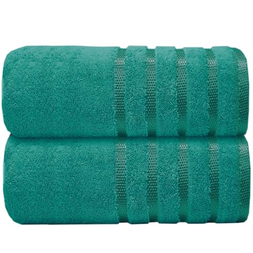Casabella Deluxe 2 Piece Jumbo Bath sheet 90x180 cm 100% Cotton Extra Large Bath Towels Highly Absorbent Jade Green Bath sheets Towels