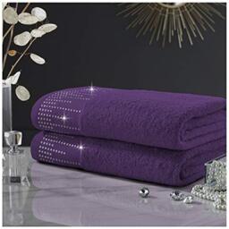 GAVENO CAVAILIA Luxury 2PK Abington Hand Towel Set, 100% Cotton Soft & Cosy Bathroom Accessory, Purple, 90x140, 41362753