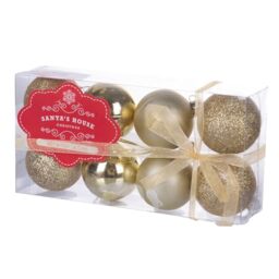 Galileo Casa 2411392 Christmas Baubles, Gold, Plastic, 5 X 5 X 0.1 cm