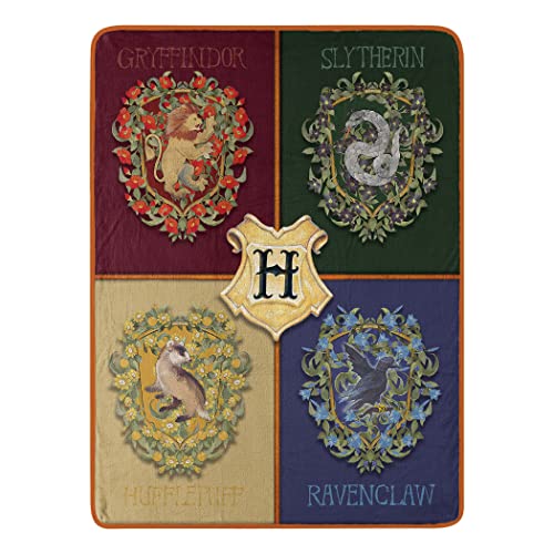 "Northwest Harry Potter Micro Raschel Throw Blanket, 46"" x 60"", Botanical Houses"