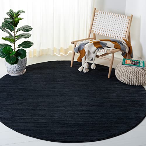 Safavieh Modern Rug for Living Room, Dining Room, Bedroom - Vision Collection, Short Pile, in Black, 120 x 120 cm