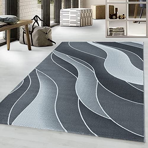 Giantore Short Pile Rug Waves Living Room Bedroom Flat Pile Rug