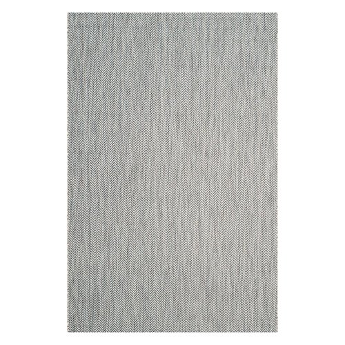 Safavieh Contemporary Rug for Living Room, Dining Room, Bedroom - Courtyard Collection, Short Pile, in Grey and Navy, 79 X 152 cm