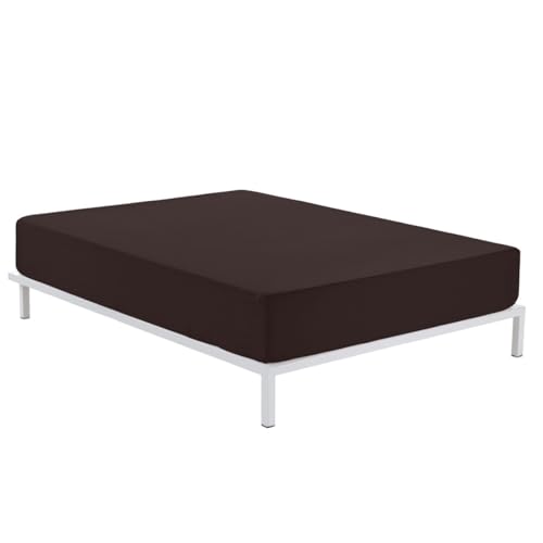 Alexandra House Living Fitted Sheet Chocolate Brown 90 x 200 cm