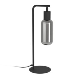 Eglo Table lamp Maione, Bedside Light with Smoked Glass Shade