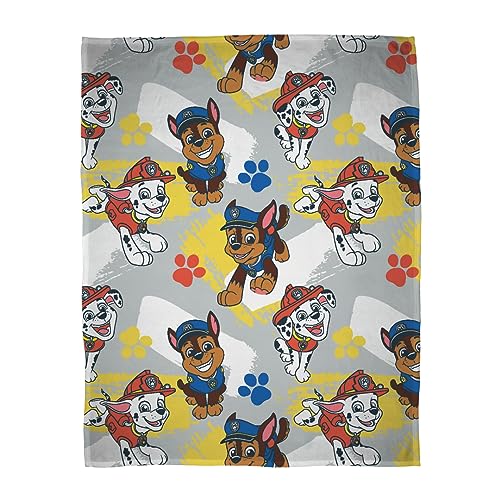 PAW PATROL Fleece Blanket - Super Soft Warm Splodge Design Throw with Marshall and Skye, - Perfect For The Home, Bedroom, Camping & Sleepovers