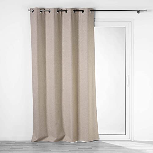 Douceur d'Intérieur, Curtain with Eyelets 140 x 260 cm Twilight Linen 100% Blackout Chambray