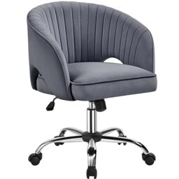 Yaheetech Desk Chair, Swivel Makeup Vanity Chair with Tufted Barrel Back