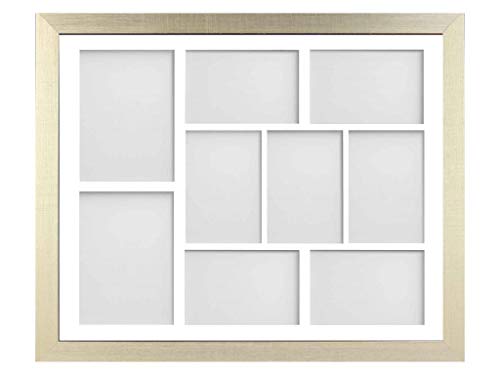 Frame Company Simpson Gold Multi Aperture Photo Frame, 20x16 for 6x4 inch (x7) 7x5 inch (x2)