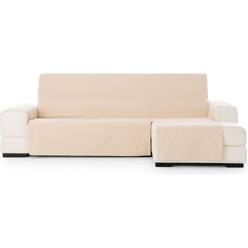 ECOMMERC3 - Right Size Chaise Longue Sofa Cover ??? Easy Installation Chaise Longue Sofa Cover with Elastic Elastics Ochre Colour Compatible with Left or Right Chaise Longue Sofas
