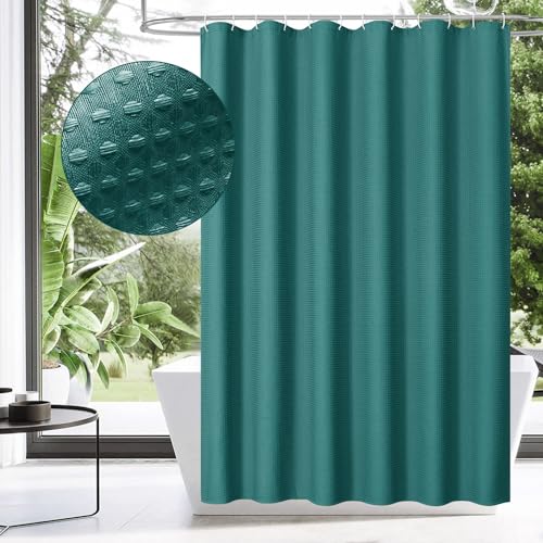 MitoVilla Emerald Green Shower Curtain 72 x 78, Long Fabric Shower Curtains for Modern Luxury Bathroom Decor, Heavy Duty Hotel Cloth Shower Curtains 78 inch Long, Seaweed Green