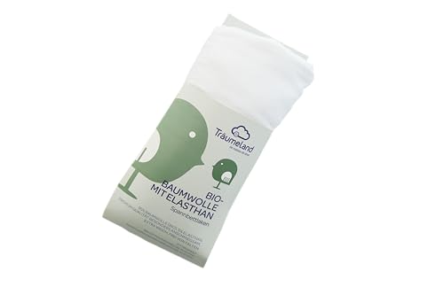 Träumeland Fitted Sheet Organic Cotton with Elastane White 120 x 200 + 140 x 200 cm